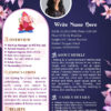 Marriage Biodata For Hindu Girl 1 Page M.S. Word Template - Pink Flowers