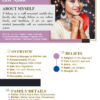 Marriage Biodata For Girl 1 Page M.S. Word Template - Info Graphics
