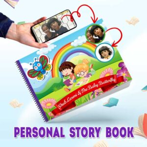 Personal story book for kids. child name and the baby butterfly. Designing Boss Product.