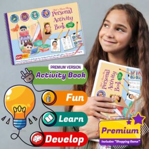 personal customized activity book by designing boss. learn the fun way. great book for brain development. entire book based on a photograph of your child for personal attachment
