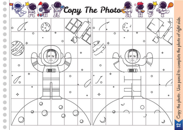 copy the photo activity. personal customized activity book for kids for brain development by designing boss. the entire book is based on a photograph of your child for personal attachment.