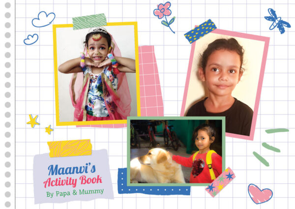 personal customized activity book for your kid. personal customized activity book by designing boss. learn the fun way. great book for brain development. entire book based on a photograph of your child for personal attachment. activity page -