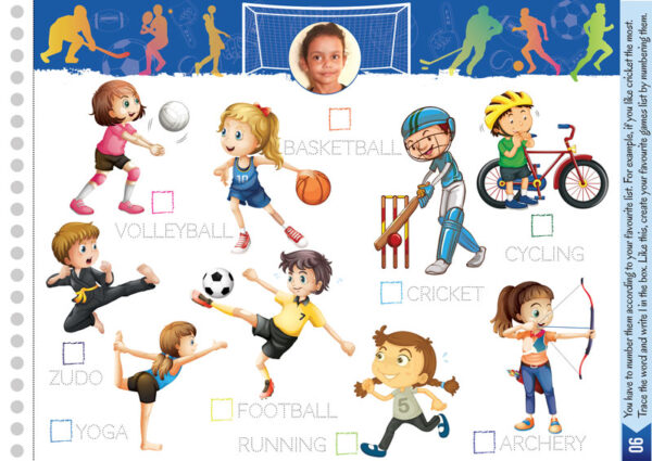personal customized favorite game list activity. personal customized activity book by designing boss. learn the fun way. great book for brain development. entire book based on a photograph of your child for personal attachment. activity page -