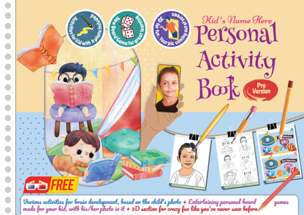 pro version activity book. personal customized activity book by designing boss. learn the fun way. great book for brain development. entire book based on a photograph of your child for personal attachment. activity page -