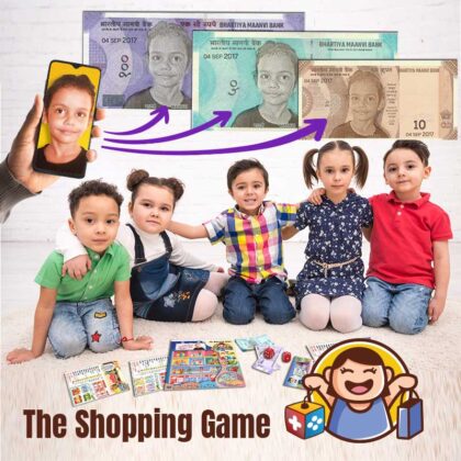 The Shopping Game – Let’s Play Shopping With Notes That Have Your Photo On Them.