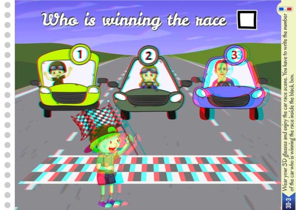 car race 3d anaglyph images of cyan and red car race pop out of screen