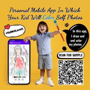personal drawing and coloring app for kids in which kid will color his/her own photo.