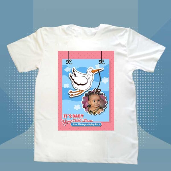 customized personal t-shirt (infant memories) for kids with customized message and photo. message design 2.