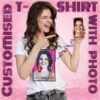 new fashion customized personal t-shirt for girls, women with customized message and photo.