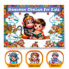 Cover of 'Hanuman Chalisa for Kids: With Activities & Games' featuring vibrant illustrations.