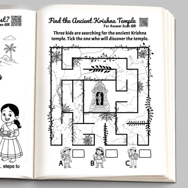 My Krishna Book ancient Krishna temple maze puzzle