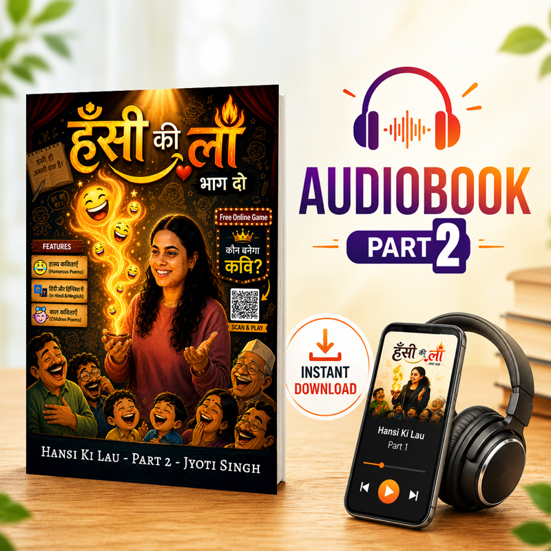 Hansi Ki Lau Part 2 Audiobook feature image with headphones, mobile audio player and instant download